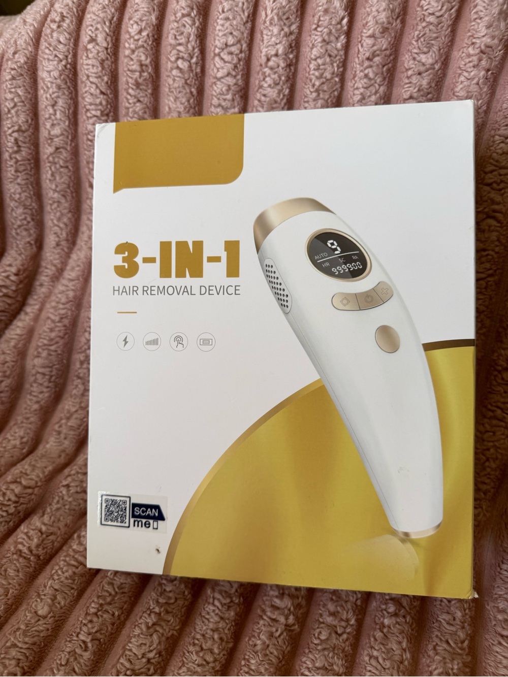 3-in-1 White & Gold Hair Removal Device - Professional IPL